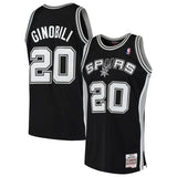 Manu Ginobili #20 San Antonio Spurs Black 2002-03 Hardwood Classics Mens Swingman Jersey