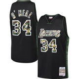 Shaquille O'Neal #34 Los Angeles Lakers Black 1999-00 Straight Fire Camo Mens Swingman Jersey