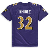 Eric Weddle #32 Baltimore Ravens Youth Purple Color Rush Player Game Jersey