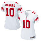 Eli Manning #10 New York Giants Women's White Game Jersey