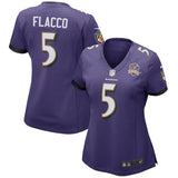 Joe Flacco #5 Baltimore Ravens Women's Purple Patch Game Jersey