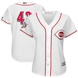 Cincinnati Reds #42 Women's White 2018 Jackie Robinson Day Official Cool Base