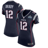 Tom Brady #12 New England Patriots Women's Navy Super Bowl LIII Bound Game Jersey
