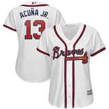Ronald Acuña Jr. #13 Atlanta Braves Women's White 2019 Home Cool Base