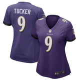 Justin Tucker #9 Baltimore Ravens Women's Purple Game Jersey