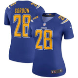 Melvin Gordon III #28 Los Angeles Chargers Women's Royal Color Rush Legend Jersey