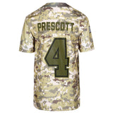 Dak Prescott #4 Dallas Cowboys Youth Camo Salute to Service Game Jersey
