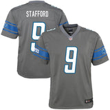Matthew Stafford #9 Detroit Lions Youth Steel Color Rush Game Jersey