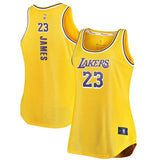 LeBron James #23 Los Angeles Lakers Women's Gold Fast Break Tank Jersey