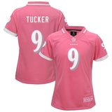 Tucker Baltimore #9 Ravens Youth Girls Pink Bubble Gum Jersey