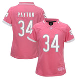 Walter Payton #34 Chicago Bears Girls Youth Pink Fashion Bubble Gum Jersey