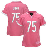 Kyle Long #75 Chicago Bears Youth Girls Pink Bubble Gum Jersey