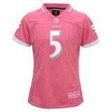 Flacco Baltimore #5 Ravens Youth Girls Pink Bubble Gum Jersey