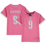 Matthew Stafford #9 Detroit Lions Girls Youth Pink Bubble Gum Jersey