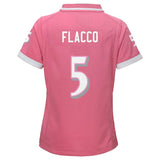 Flacco Baltimore #5 Ravens Youth Girls Pink Bubble Gum Jersey
