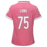 Kyle Long #75 Chicago Bears Youth Girls Pink Bubble Gum Jersey