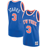 John Starks #3 New York Knicks Blue 1991-92 Hardwood Classics Mens Swingman Jersey