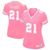 Ezekiel Elliott #21 Dallas Cowboys Women's Pink Game Jersey