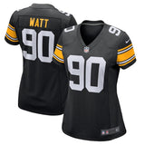 T.J. Watt #90 Pittsburgh Steelers Women's Black Alternate Game Jersey
