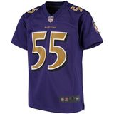 Terrell Suggs #55 Baltimore Ravens Youth Purple Color Rush Player Game Jersey