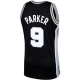 Tony Parker #9 San Antonio Spurs Black 2001-02 Hardwood Classics Mens Swingman Jersey