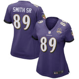 Steve Smith Sr #89 Baltimore Ravens Women's Purple Patch Game Jersey