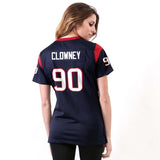 Jadeveon Clowney #90 Houston Texans Women's Navy Blue Game Jersey