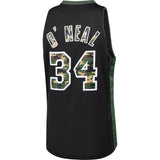 Shaquille O'Neal #34 Los Angeles Lakers Black 1999-00 Straight Fire Camo Mens Swingman Jersey