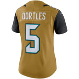 Blake Bortles #5 Jacksonville Jaguars Women's Bold Gold Color Rush