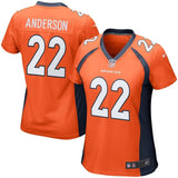 CJ Anderson #22 Denver Broncos Women's Orange Game Jersey