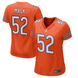 Khalil Mack #52 Chicago Bears Women's Orange Game Jersey