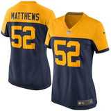 Clay Matthews #52 Green Bay Packers Women's Navy Alternate Game Jersey