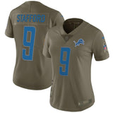 Matthew Stafford #9 Detroit Lions Women's Olive Salute to Service Limited Jersey