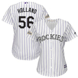 Greg Holland #56 Colorado Rockies Women's White 2017 Postseason