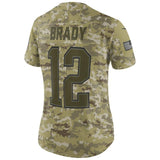 Tom Brady #12 New England Patriots Women's Camo Salute to Service Limited Jersey