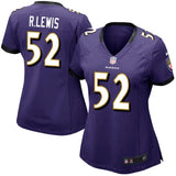 Ray Lewis #52 Baltimore Ravens Women's Purple Game Jersey