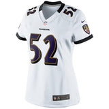 Ray Lewis #52 Baltimore Ravens Women's White Game Jersey