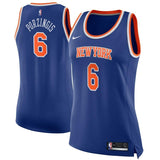 Kristaps Porzingis #6 New York Knicks Women's Blue Swingman Jersey - Icon Edition