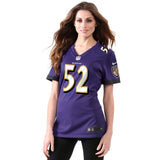 Ray Lewis #52 Baltimore Ravens Women's Purple Game Jersey