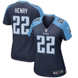 Derrick Henry #22 Tennessee Titans Women's Navy Game Jersey