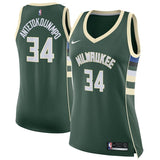 Giannis Antetokounmpo #34 Milwaukee Bucks Women's Green - Icon Edition