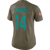 Jarvis Landry #14 Miami Dolphins Women's Olive Salute to Service Limited Jersey