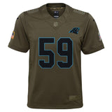 Luke Kuechly #59 Carolina Panthers Youth Olive Salute to Service Game Jersey