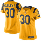 Todd Gurley II #30 Los Angeles Rams Women's Gold Color Rush Limited Jersey