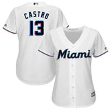 Starlin Castro #13 Miami Marlins Women's White Home 2019 Cool Base Player