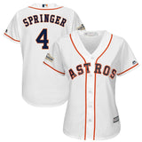 George Springer #4 Houston Astros Women's White 2017 Postseason