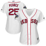 Steve Pearce #25 Boston Red Sox Women's White 2018 World Series Champions