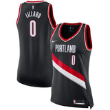Damian Lillard #0 Portland Trail Blazers Women's Black Swingman Jersey - Icon Edition
