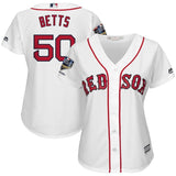 Mookie Betts #50 Boston Red Sox Women's White 2018 World