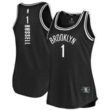 D'Angelo Russell #1 Brooklyn Nets Women's Black Fast Break Tank Jersey